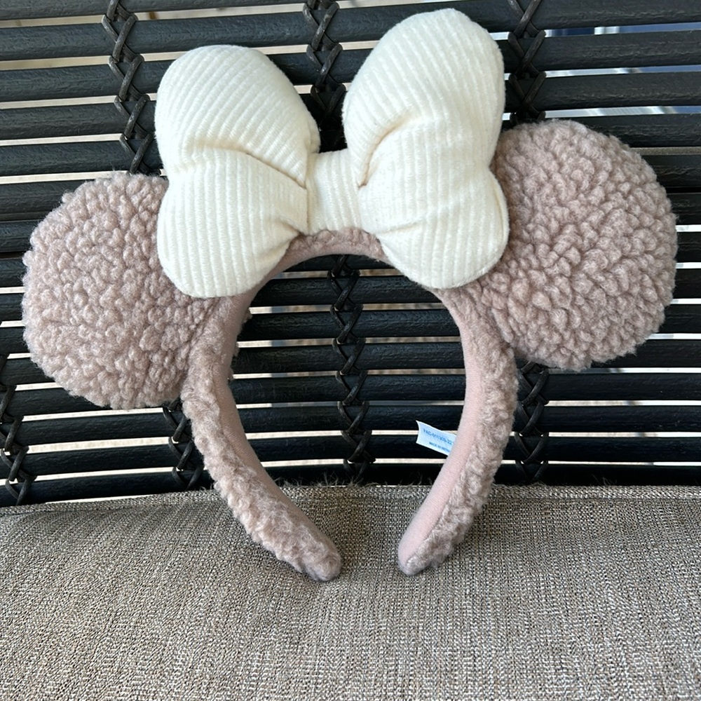 Tokyo Disney resort, fluffy purple ears with white bow